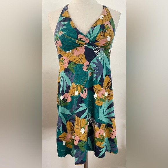 Patagonia | Amber Dawn Dress / Coverup | Outdoors | Floral Multi Navy | M - Picture 2 of 6